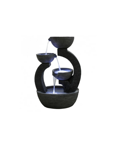 Glida- Cascading Lighting 3 Bowls Waterfall Water Feature