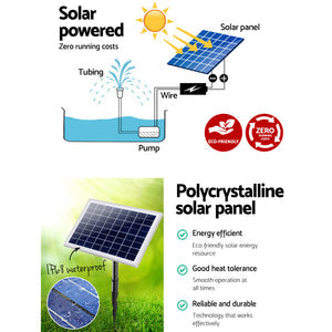 SunJoy Solar Fountain Pump with Battery and Panel 800LPH