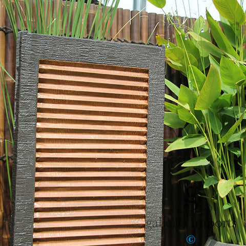 Ria - Balinese Concrete Copper Wall Water Feature 160cm