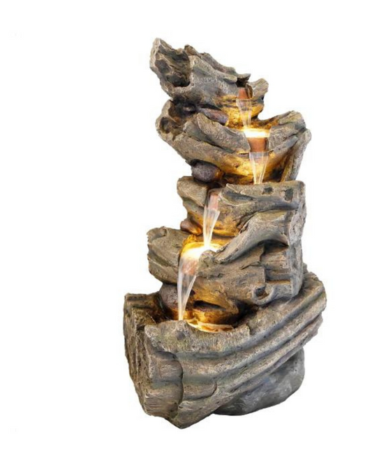 Azure - Log Rock Lighting Water Feature Fountain 120cm
