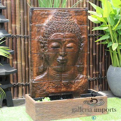 Nirvana- Balinese Concrete Buddha Face Wall Water Feature