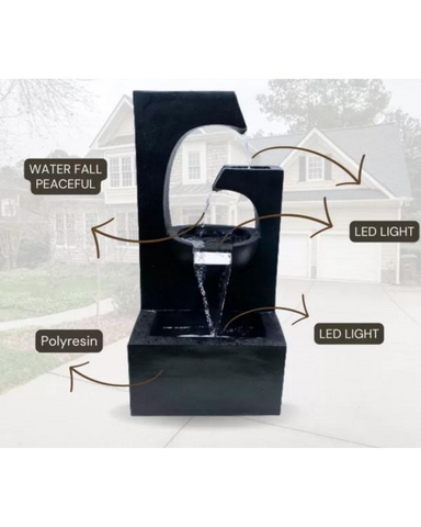 Delta - Cascading Lighting 2 Bowls Waterfall Water Feature