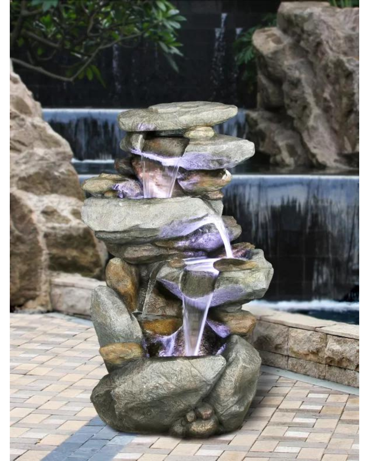 Haven - Rock Cascading LED Light Water Feature