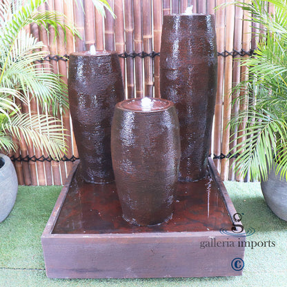 Oxbow - Balinese Concrete 3 Cigar Tower Pond Water Feature