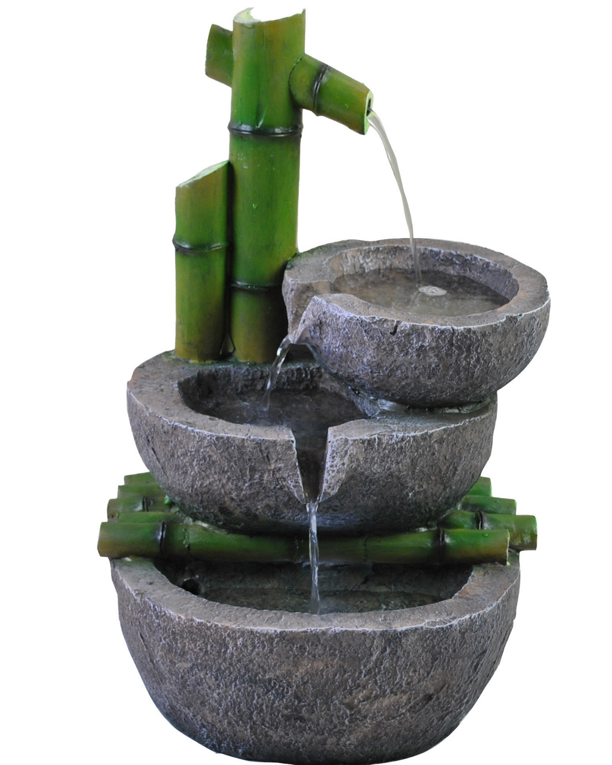 Wren - Bamboo 3 Tier Bowls Water Feature Fountain 47cm