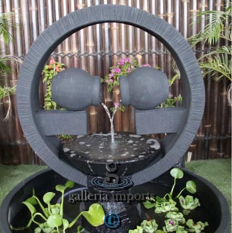 Outfall - Balinese Concrete Bowl Sphere Pond Water Feature