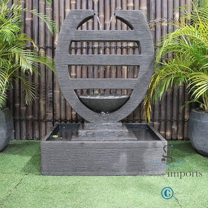 Seep - Balinese Concrete Harp Cascade Water Feature 120cm