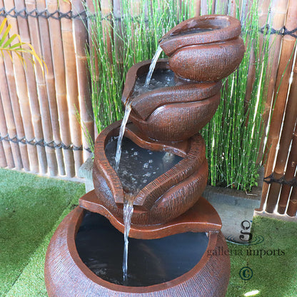 Freshet - Balinese Concrete 4 Bowl Water Feature 115cm