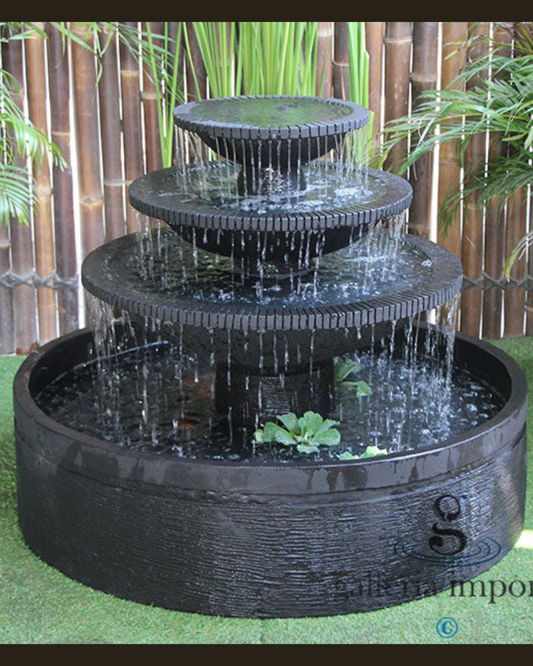 Brook - Balinese Concrete 3 Tier Pond Bowl Water Feature