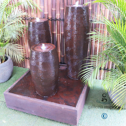 Oxbow - Balinese Concrete 3 Cigar Tower Pond Water Feature