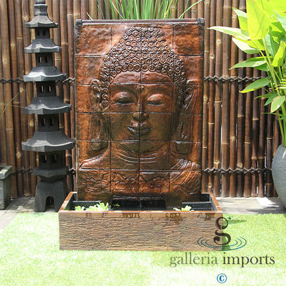 Nirvana- Balinese Concrete Buddha Face Wall Water Feature