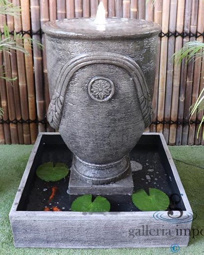 Surge - Balinese Concrete Anduze Bowl Water Feature 120cm