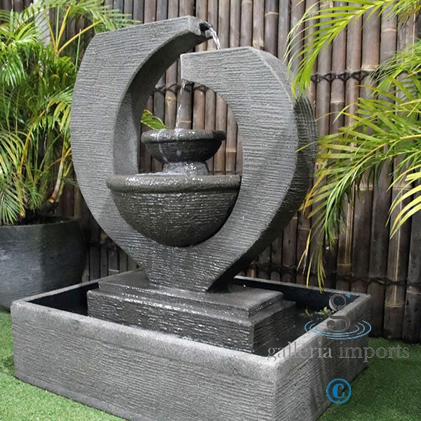 Canal - Balinese Concrete Eclipse Bowl Pond Water Feature