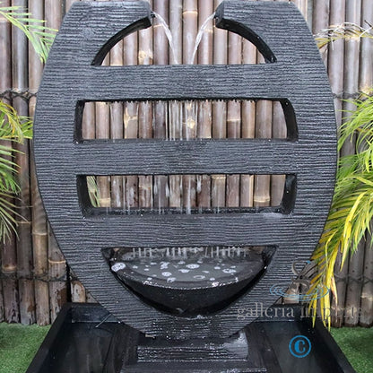 Seep - Balinese Concrete Harp Cascade Water Feature 120cm