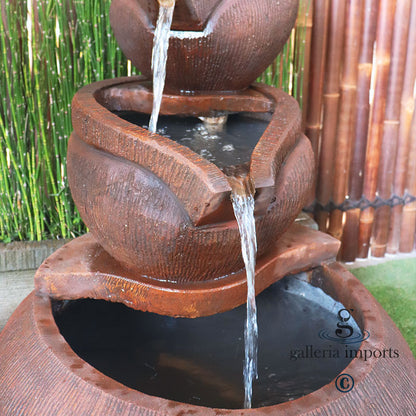 Freshet - Balinese Concrete 4 Bowl Water Feature 115cm