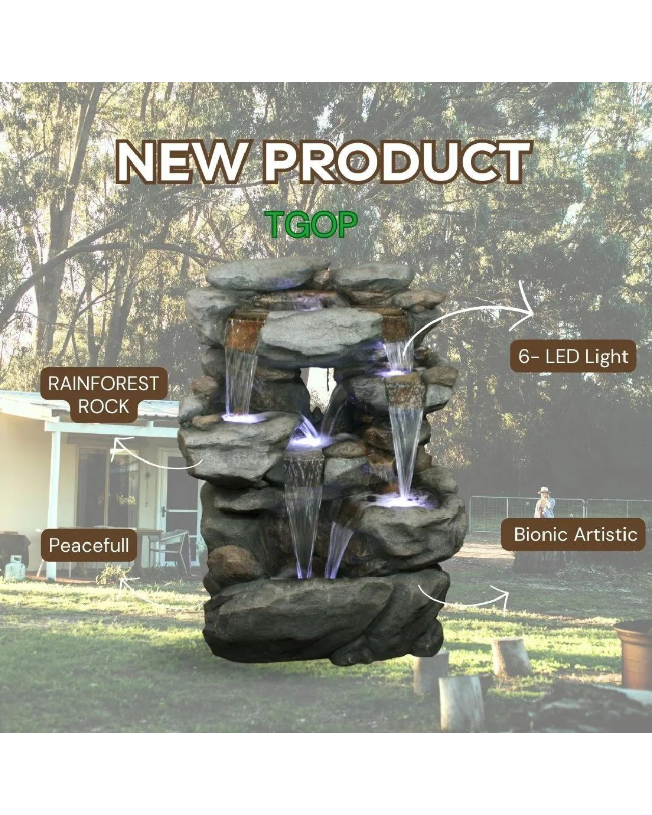 Zephyr - Large Outdoor Rock Water Feature 136cm