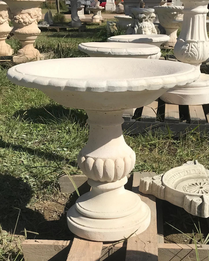 Grazia - Concrete Limestone Garden Bird Bath 55cm