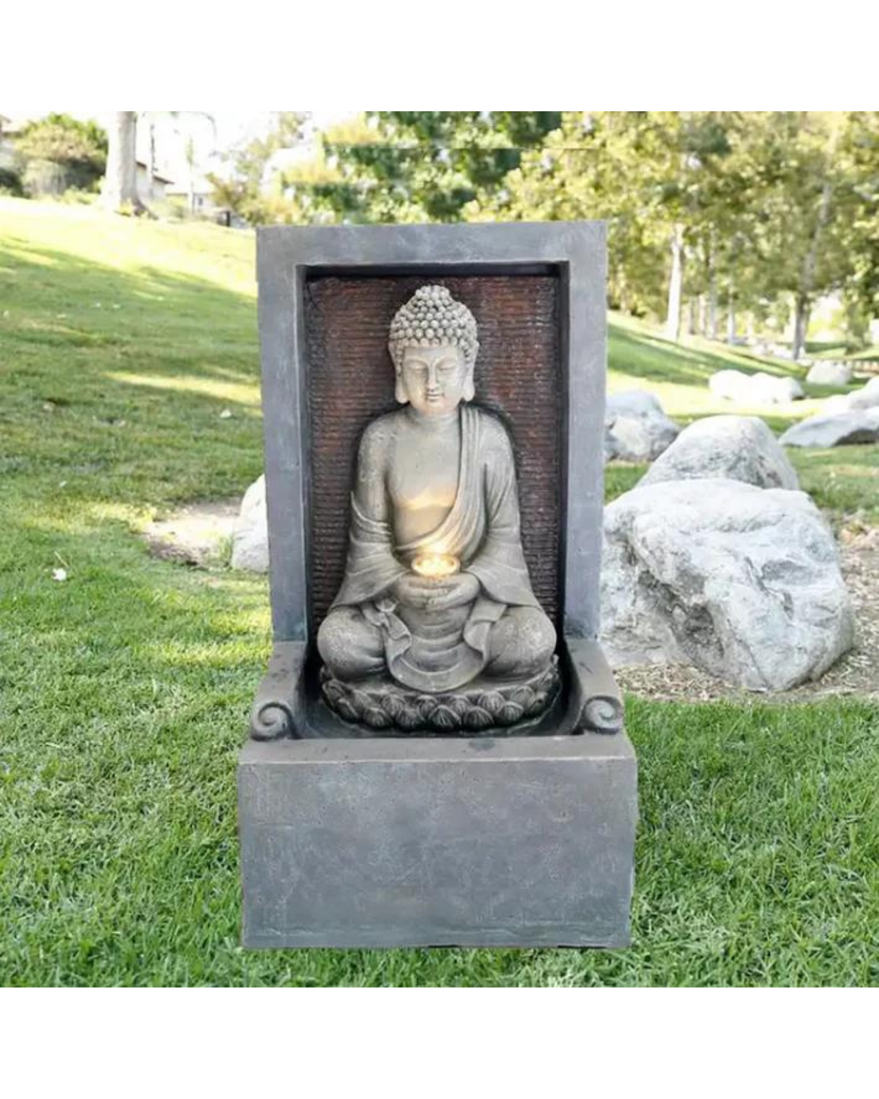 Vajra - Buddha LED Light Wall Water Feature 78cm