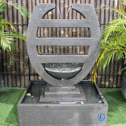 Seep - Balinese Concrete Harp Cascade Water Feature 120cm