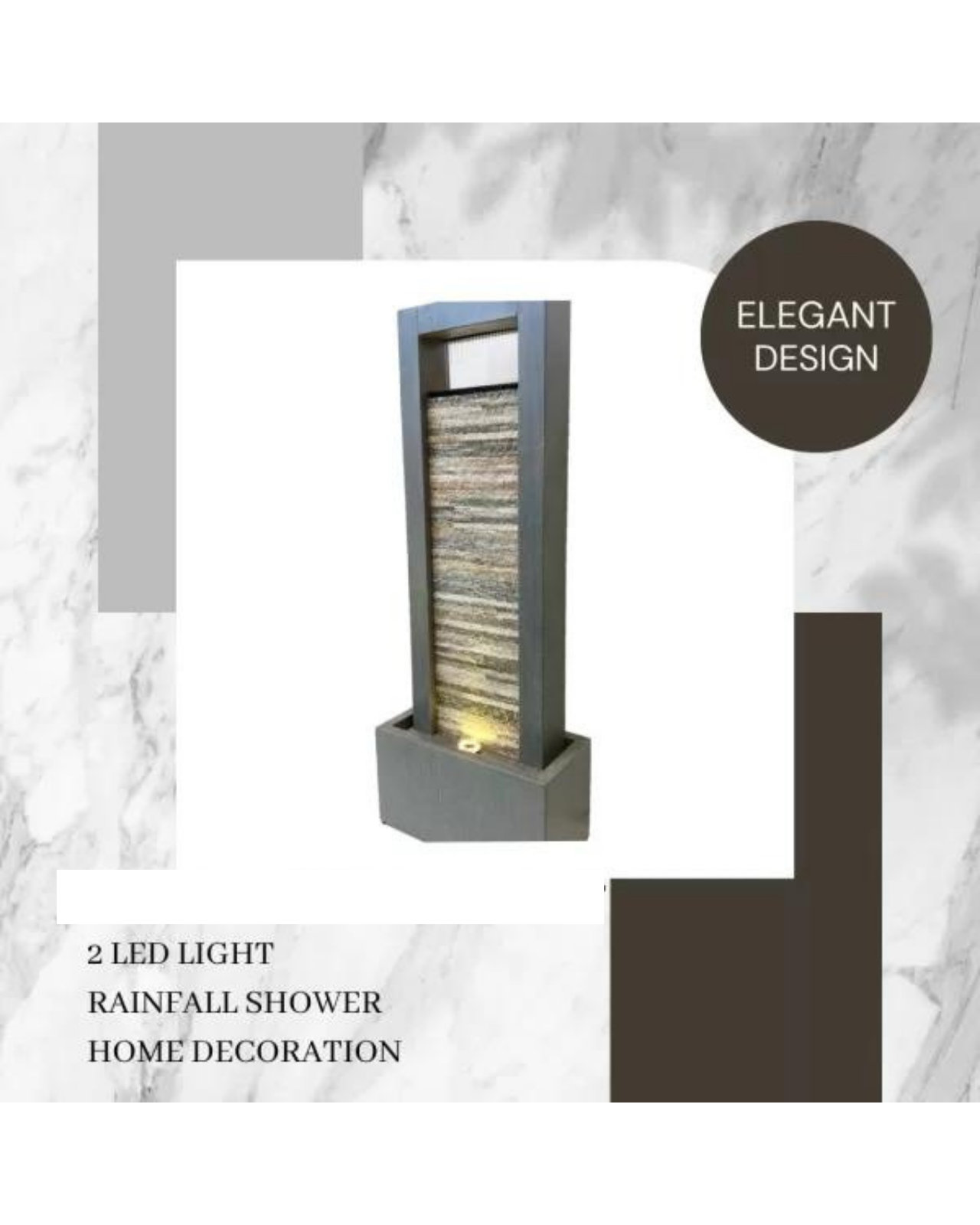 Rain Curtain Shower Modern Wall LED Light Water Feature