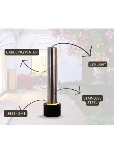 Sparkle - Stainless Steel Pillar Garden Water Feature
