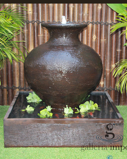 Weir - Balinese Concrete Pot Bowl Pond Water Feature