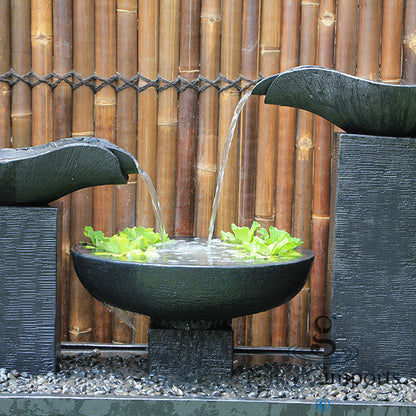 Moraine - Balinese Concrete 3 Bowl Water Feature 110cm