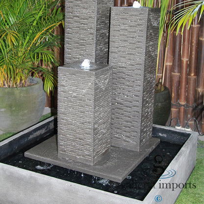 Freshet - Balinese Concrete 3 Tower Atlantis Water Feature