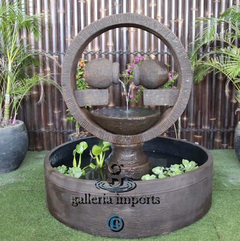 Outfall - Balinese Concrete Bowl Sphere Pond Water Feature