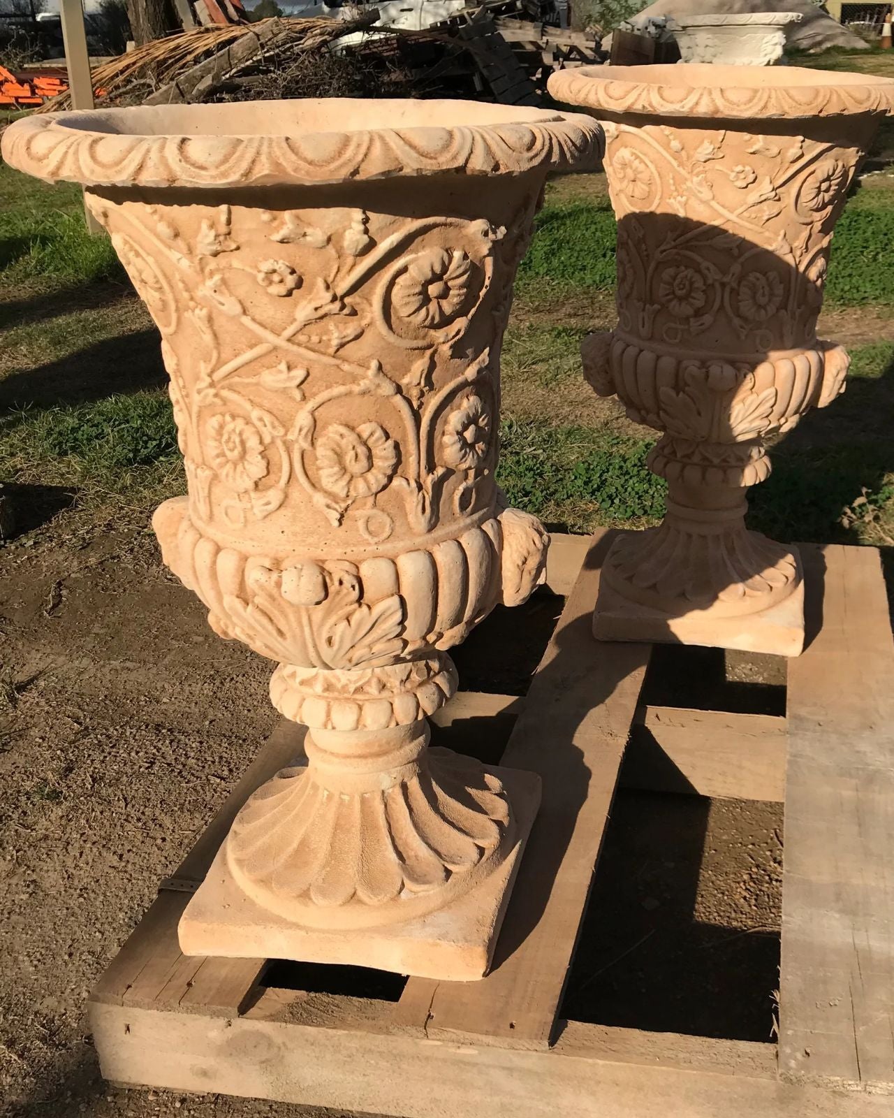 Ravenna - Classic Concrete Ornate Urn 78cm