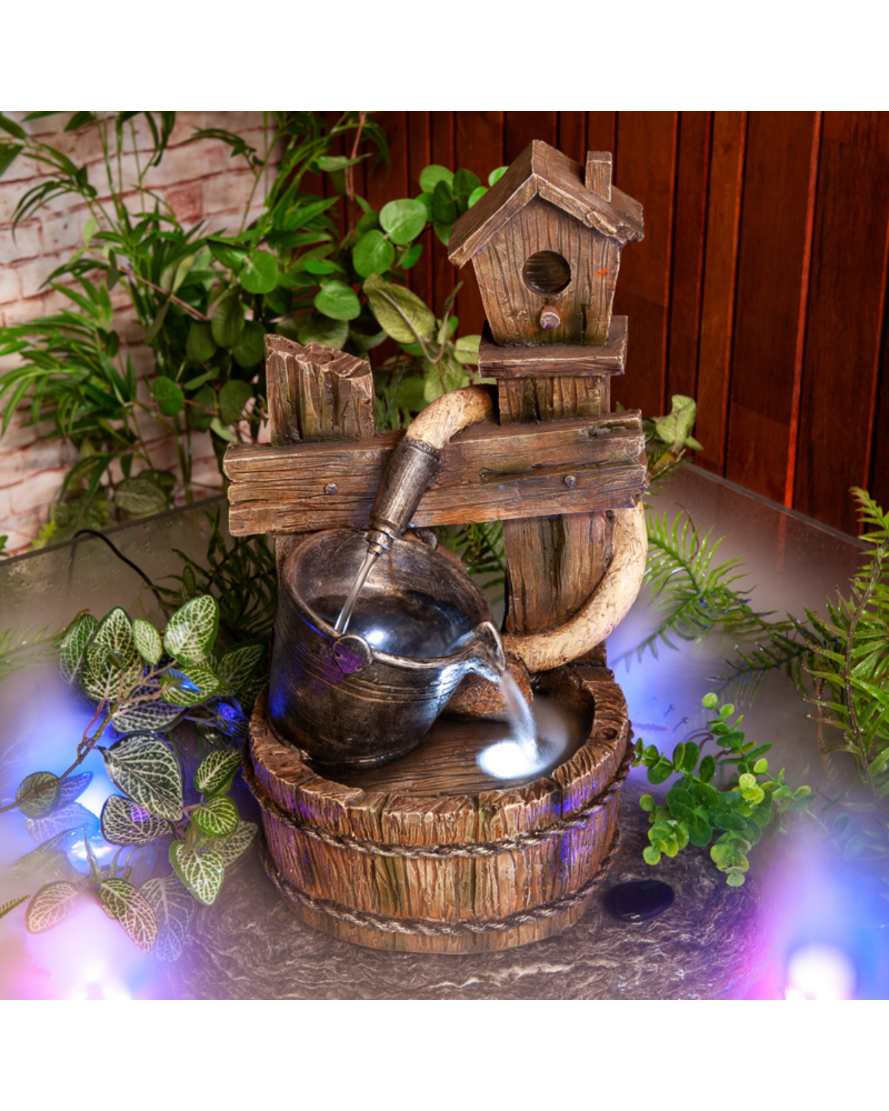 Ivy - Bowl Bucket Lighting Water Feature 48cm