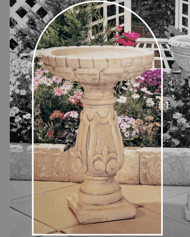 Gabbia - Concrete Limestone Garden Bird Bath 78cm