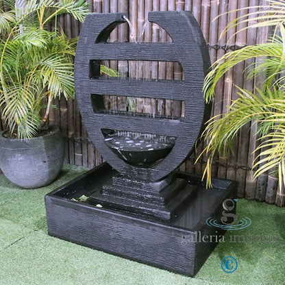 Seep - Balinese Concrete Harp Cascade Water Feature 120cm