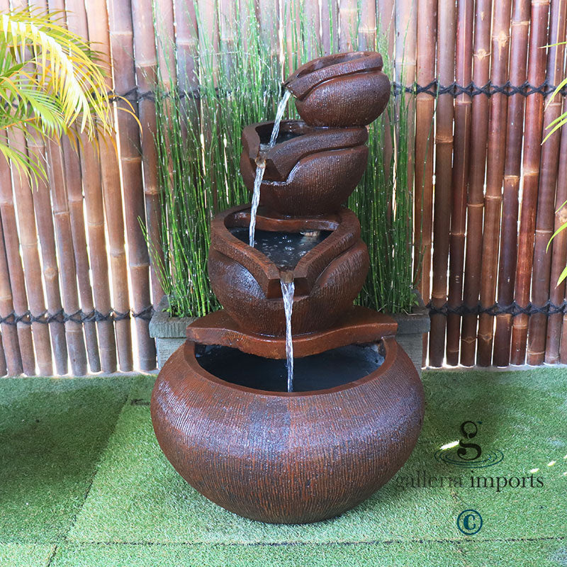 Freshet - Balinese Concrete 4 Bowl Water Feature 115cm