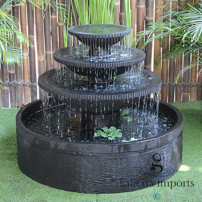 Brook - Balinese Concrete 3 Tier Pond Bowl Water Feature