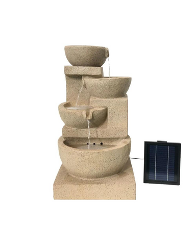 Solar 4 Bowls Cascading Waterfalls Lighting Water Feature