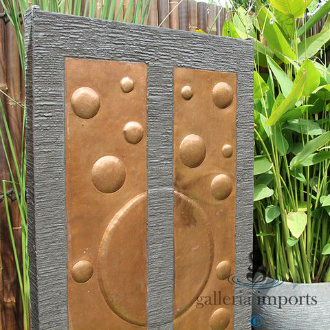 Creek - Balinese Concrete Copper Bubble Wall Water Feature