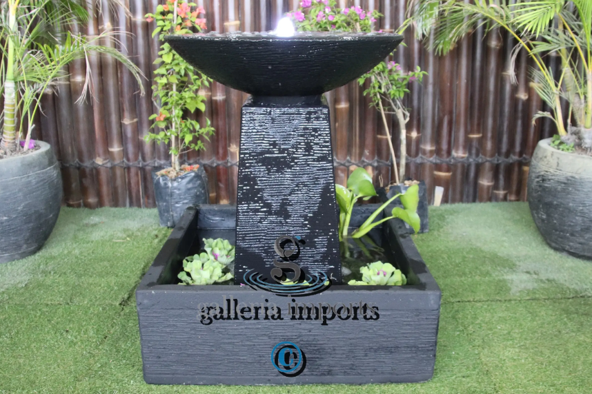 Fen - Balinese Concrete Aquarius Tower Bowl Water Feature