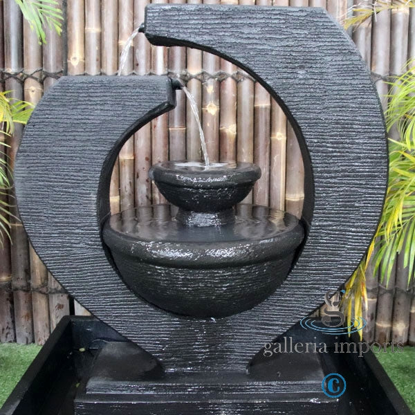 Canal - Balinese Concrete Eclipse Bowl Pond Water Feature