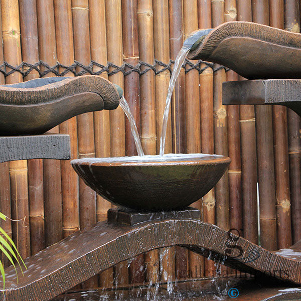 Bog - Balinese Concrete Infinity 3 Bowl Water Feature