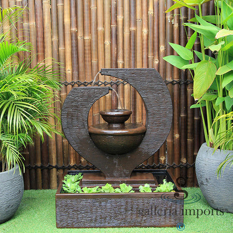 Canal - Balinese Concrete Eclipse Bowl Pond Water Feature