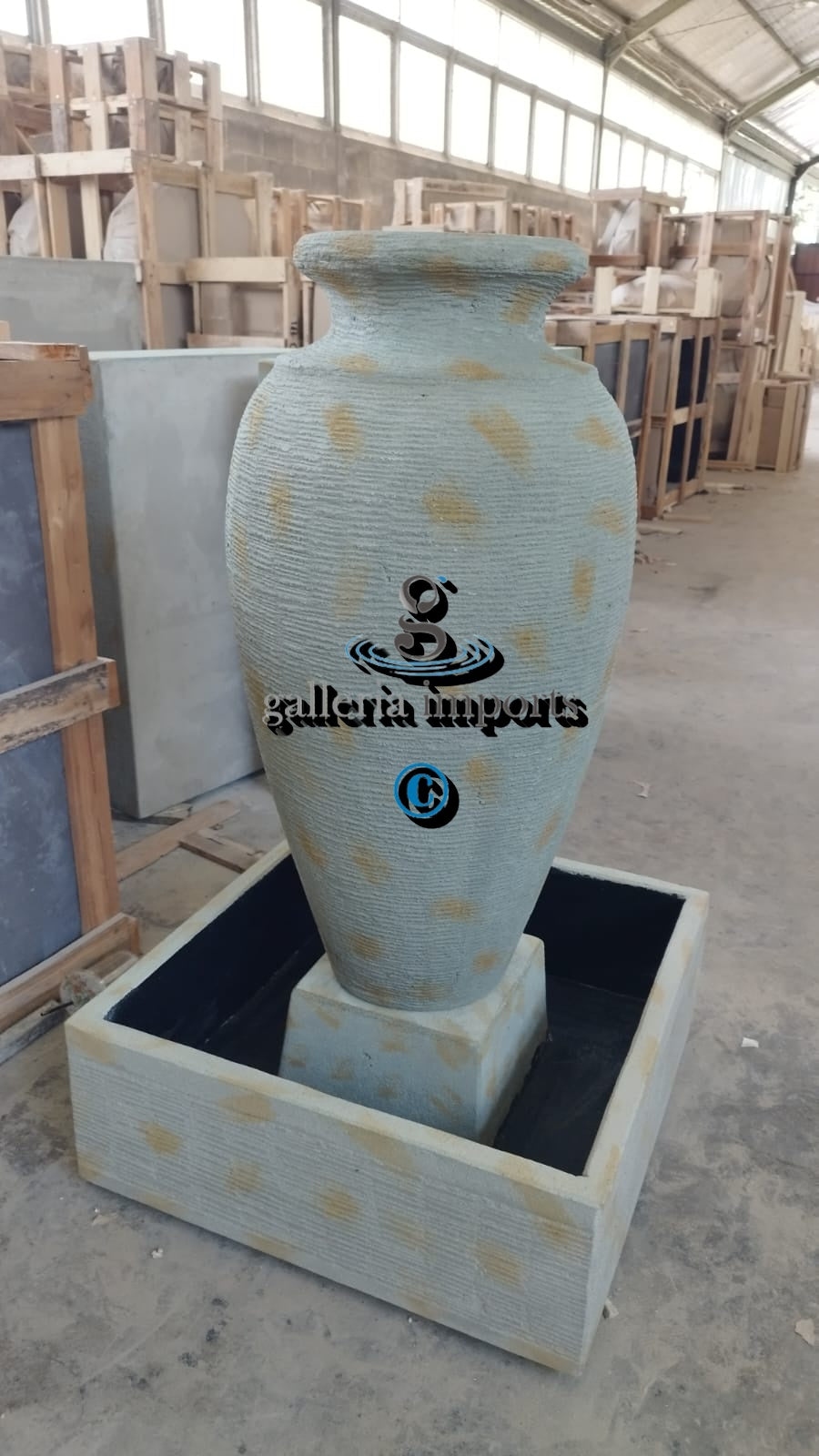 Strait - Balinese Concrete Amphora Pot Water Feature 120cm