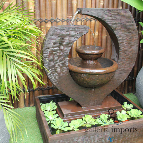 Canal - Balinese Concrete Eclipse Bowl Pond Water Feature