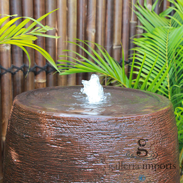 Inlet - Balinese Concrete Cigar Bowl Water Feature 100cm