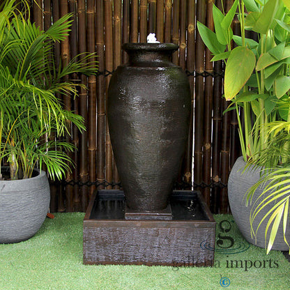 Strait - Balinese Concrete Amphora Pot Water Feature 120cm