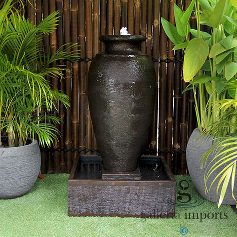 Strait - Balinese Concrete Amphora Pot Water Feature 120cm