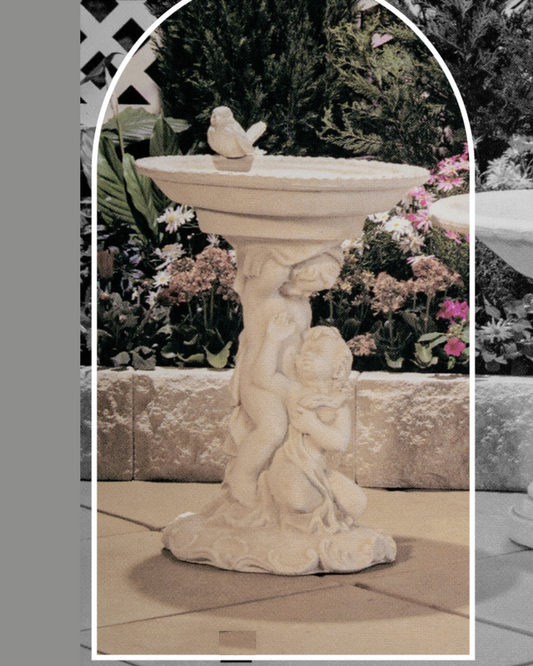 Prato - Concrete Limestone Garden Bird Bath 70cm