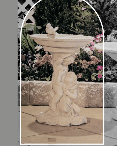 Prato - Concrete Limestone Garden Bird Bath 70cm