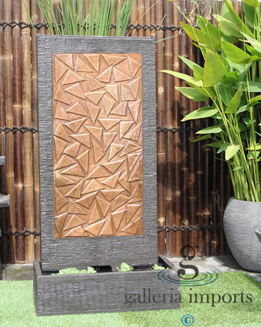 Reach - Balinese Concrete Abstract Copper Wall Water Feature