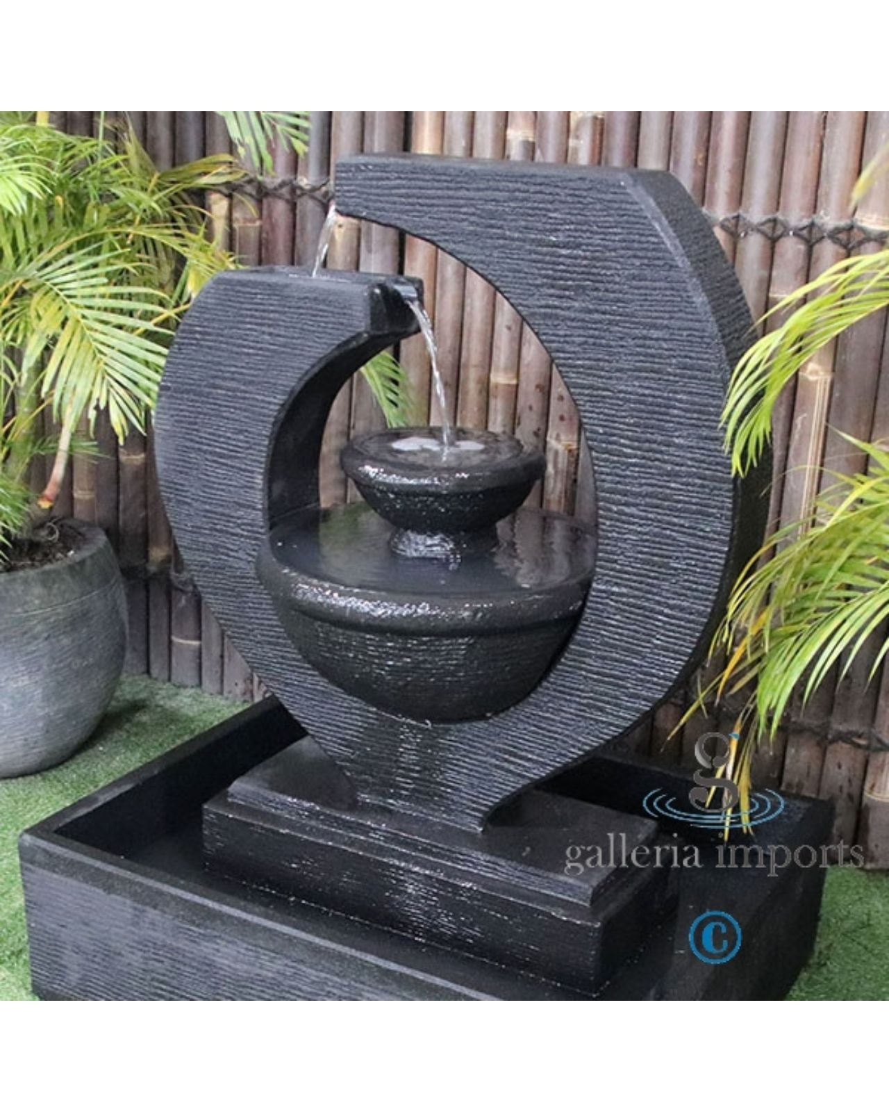 Tabing - Balinese Concrete Eclipse Bowl Pond Water Feature